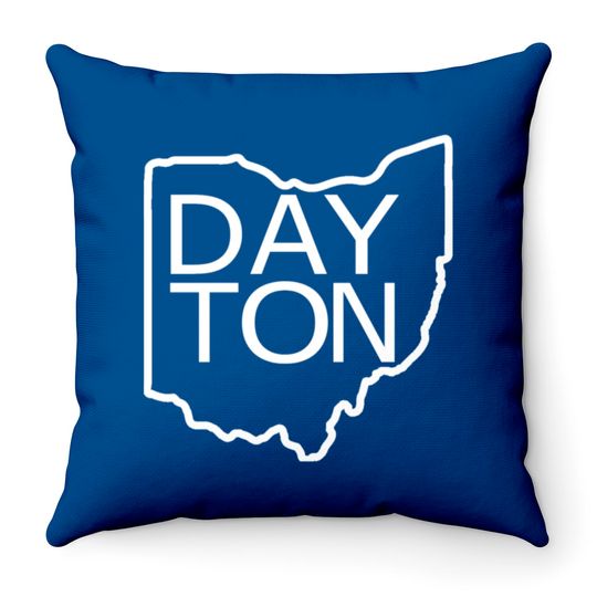 Discover Dayton Ohio Outline Throw Pillows