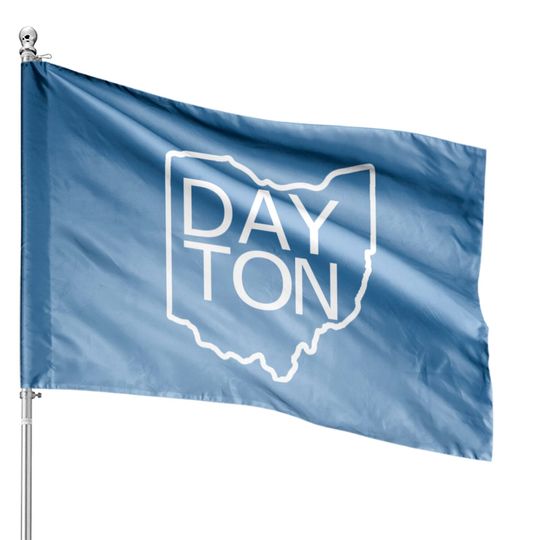 Discover Dayton Ohio Outline House Flags
