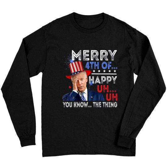 Discover Joe Biden Confused Merry Happy Funny 4th Of July Long Sleeves