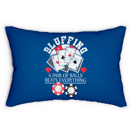 Discover Poker Bluffing Balls Distressed Texas Hold Em Cards Lumbar Pillows
