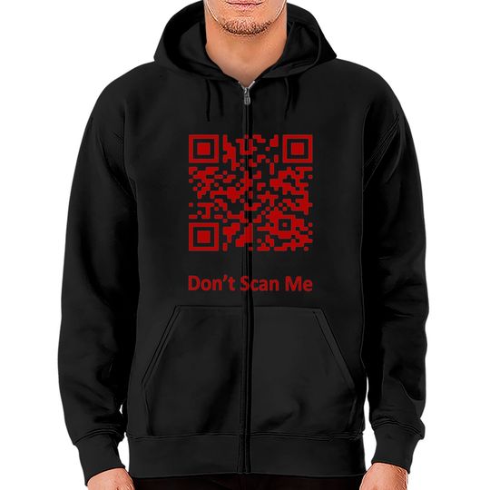 Discover Funny Rick Roll Meme QR Code Scan Shirt for Laughs and Fun Zip Hoodies