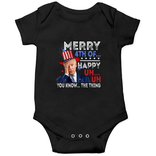 Discover Joe Biden Confused Merry Happy Funny 4th Of July Onesies