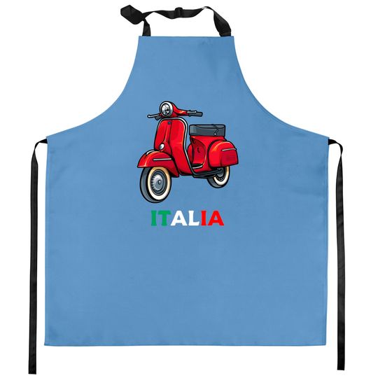 Discover Italian Biker Bike Rider Motorcycle Love Italy Scooter Kitchen Aprons