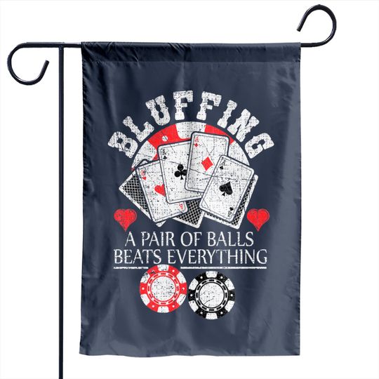 Discover Poker Bluffing Balls Distressed Texas Hold Em Cards Garden Flags