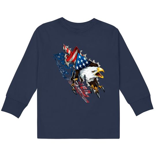 Discover Bob Seger Eagel American flag - Bob Seger -  Kids Long Sleeve T-Shirts