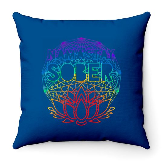 Discover Namastay Sober NA AA Alcoholics Anonymous Sobriety Throw Pillows
