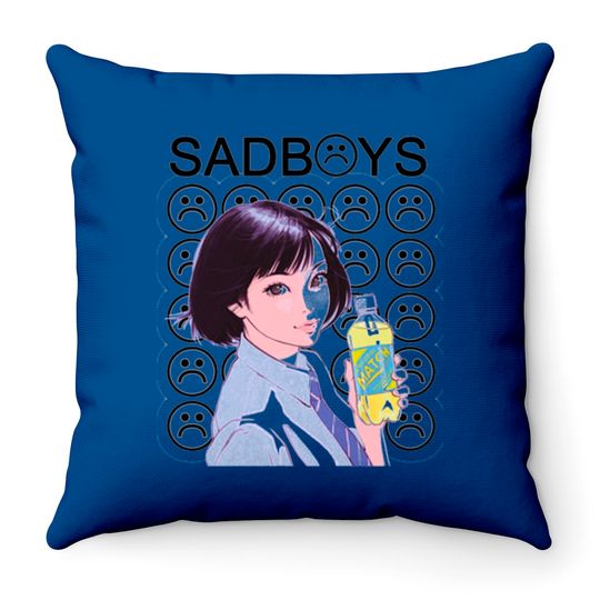 Discover Sad Boys School Girl Throw Pillows