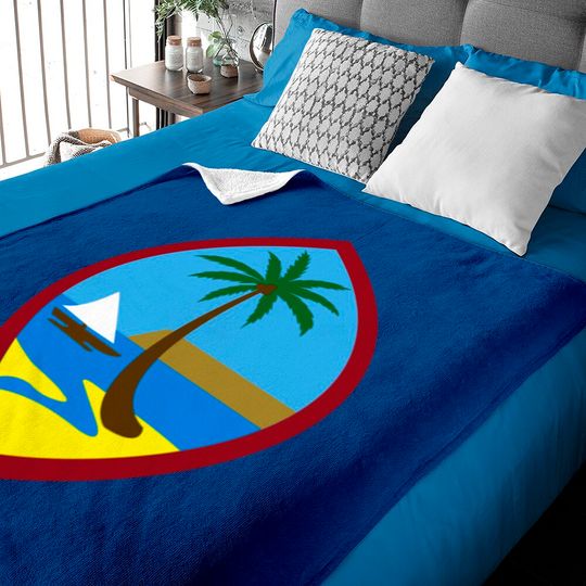 Discover Guam Flag Seal Baby Blankets