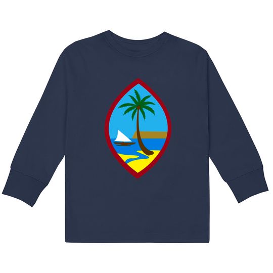Discover Guam Flag Seal  Kids Long Sleeve T-Shirts