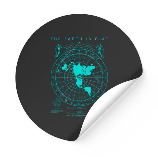 Discover Flat Earth Map Zip Stickers, Earth is Flat, Firmament, NASA Lies