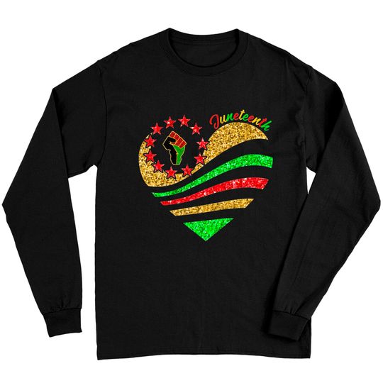 Discover Juneteenth Betsy Ross Flag Heart Long Sleeves