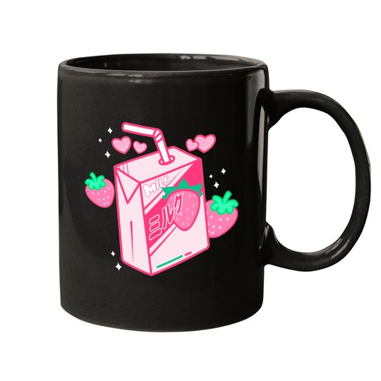 Discover Japanese Kawaii Strawberry Milk Shake Carton Mugs