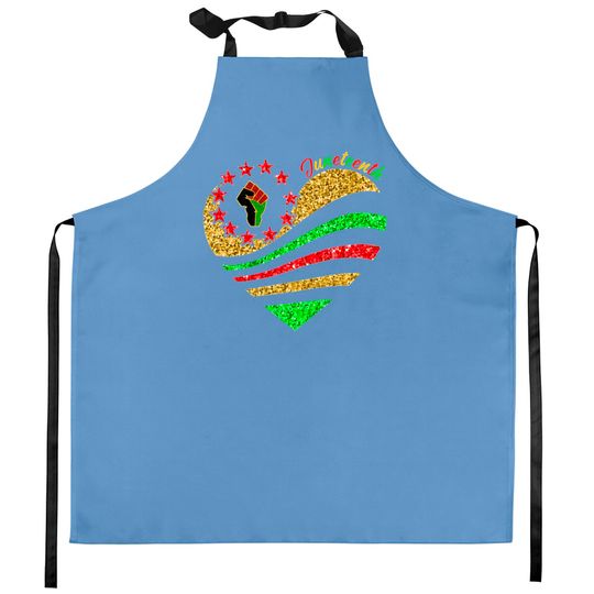 Discover Juneteenth Betsy Ross Flag Heart Kitchen Aprons