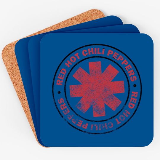 Discover Red Hot Chili Peppers Distressed Outlined Asterisk Logo Coasters