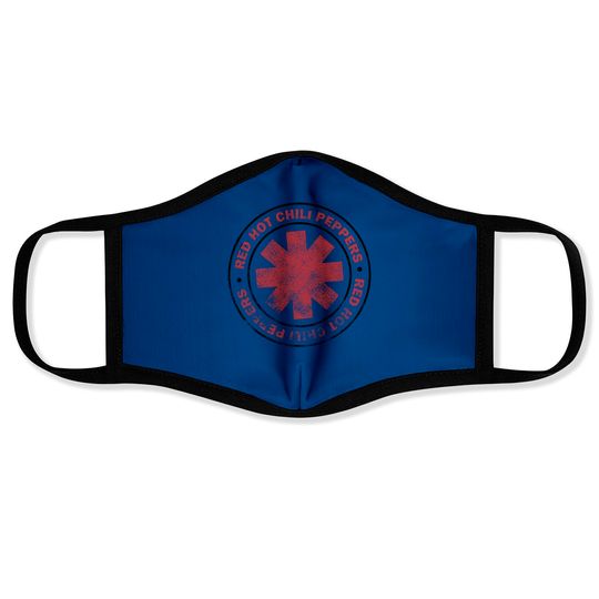 Discover Red Hot Chili Peppers Distressed Outlined Asterisk Logo Face Masks