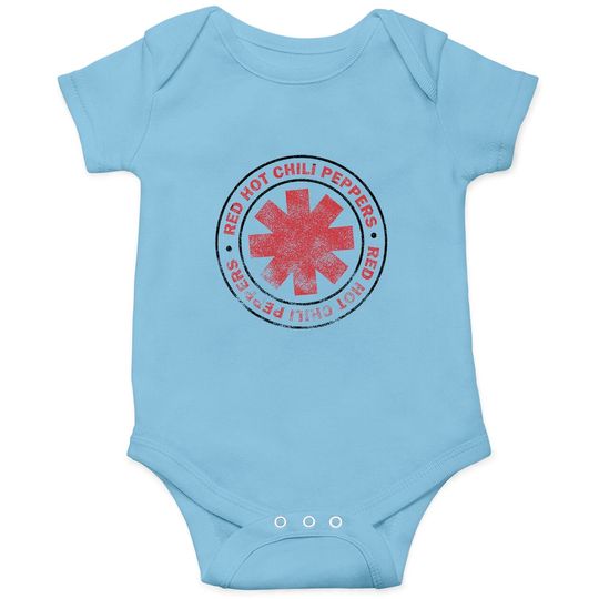 Discover Red Hot Chili Peppers Distressed Outlined Asterisk Logo Onesies