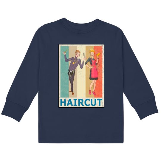 Discover Hairdresser Hair Stylist Vintage Retro Style  Kids Long Sleeve T-Shirts