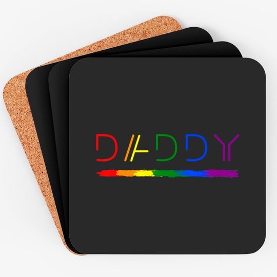 Discover Daddy Gay Lesbian Pride LGBTQ Inspirational Ideal Coasters