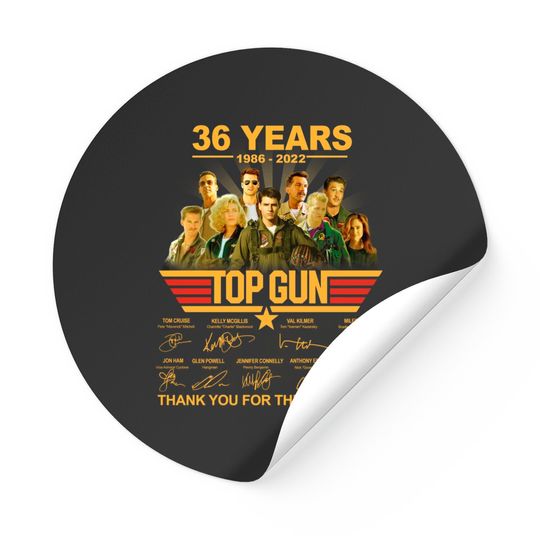 Discover Top Gun Marverick Sticker, Top Gun 36 Years 1986 2022 Stickers
