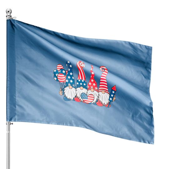 Discover 4th of July Gnome House Flags, 4th of July House Flags, Gnome House Flags, Patriotic House Flags