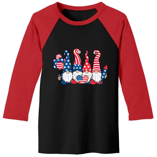 Discover 4th of July Gnome Baseball Tees, 4th of July Baseball Tees, Gnome Baseball Tees, Patriotic Baseball Tees