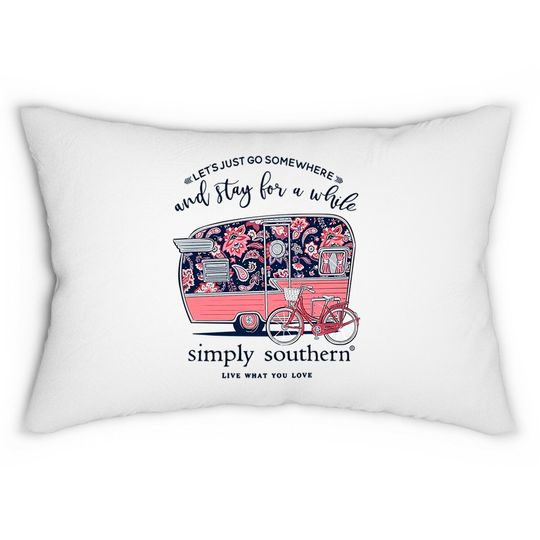 Discover Simply Southern Let's Just Go Somewhere and Stay a While Short Sleeve Lumbar Pillows