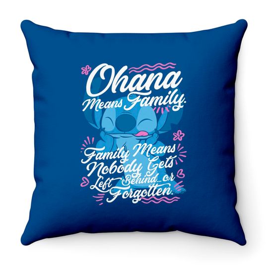 Discover Stitch Disney Lilo and Stitch Day Ohana Means Family Throw Pillows