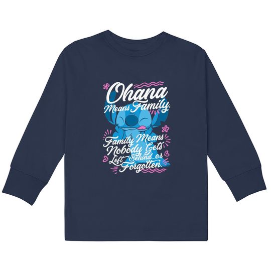Discover Stitch Disney Lilo and Stitch Day Ohana Means Family  Kids Long Sleeve T-Shirts