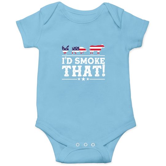 Discover I'd Smoke That BBQ Loverr American Flag Onesies