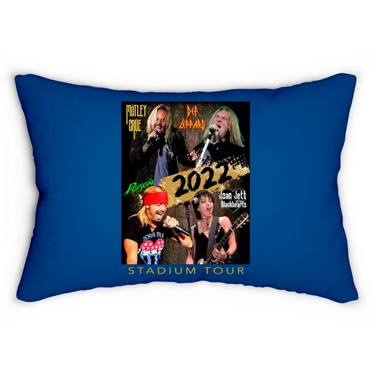 Discover The Stadium Tour 2022 Lumbar Pillows Motley Crue Def Leppard Poison Joan Jett & The Blackhearts