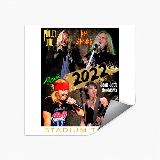 Discover The Stadium Tour 2022 Stickers Motley Crue Def Leppard Poison Joan Jett & The Blackhearts