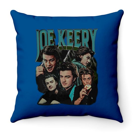 Discover Joe Keery Throw Pillow Chris Vintage 90's Graphic Throw Pillows Kurt Kunkle Keys