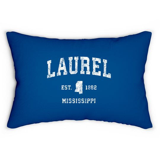 Discover Laurel Mississippi Ms Vintage Athletic Sports Desi Lumbar Pillows