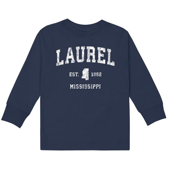 Discover Laurel Mississippi Ms Vintage Athletic Sports Desi  Kids Long Sleeve T-Shirts