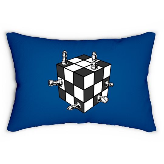 Discover Chess Rubix Cube Lumbar Pillows