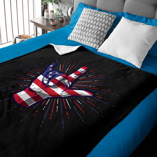 Discover I Love You Hand Sign Gesture USA American Flag Cute - Usa America Flag - Baby Blankets