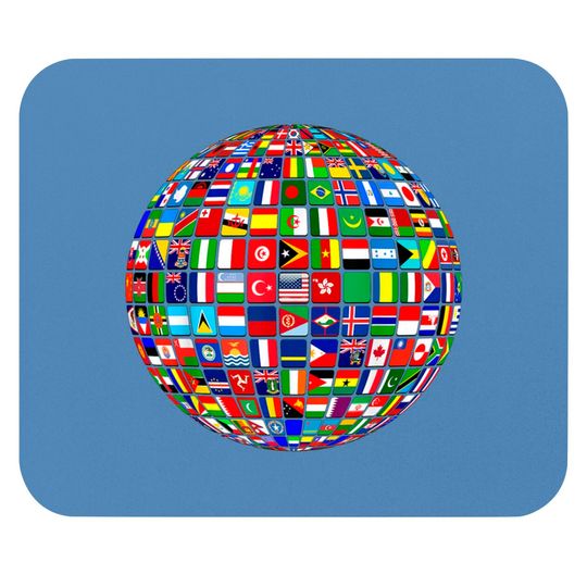 Discover Travel Symbol Mouse Pads World Map of Flags