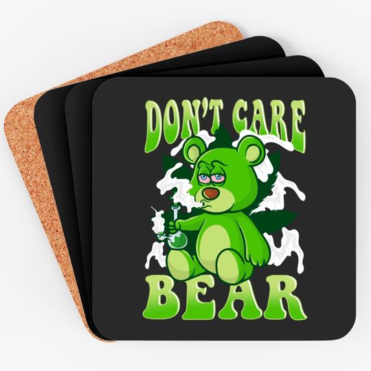 Discover Everything 420 Coasters Stoned Bear Smoking Weed