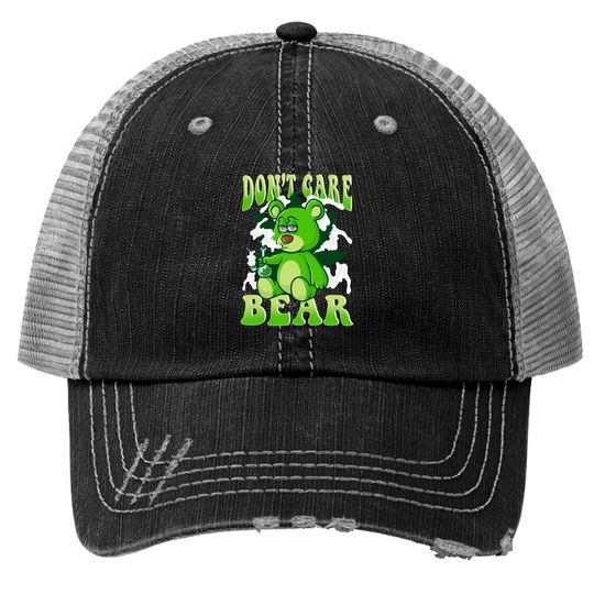 Discover Everything 420 Trucker Hats Stoned Bear Smoking Weed