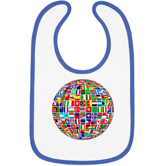 Discover Travel Symbol Bibs World Map of Flags