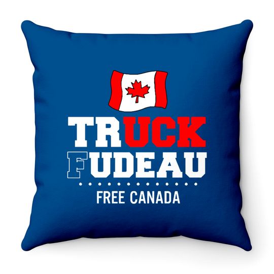 Discover Truck Fudeau Anti Trudeau Freedom Convoy Canada Truckers Throw Pillows