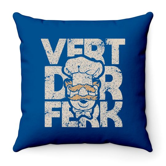 Discover vert der ferk swedish cheff meme vintage distressed cream - Vert Der Ferk Chef - Throw Pillows