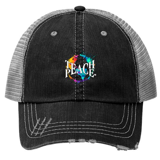 Discover Teach Peace Hippie World - Hippie - Trucker Hats