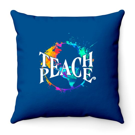 Discover Teach Peace Hippie World - Hippie - Throw Pillows