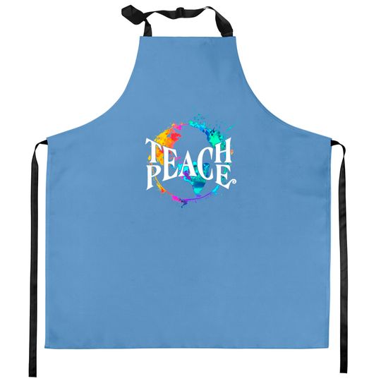 Discover Teach Peace Hippie World - Hippie - Kitchen Aprons