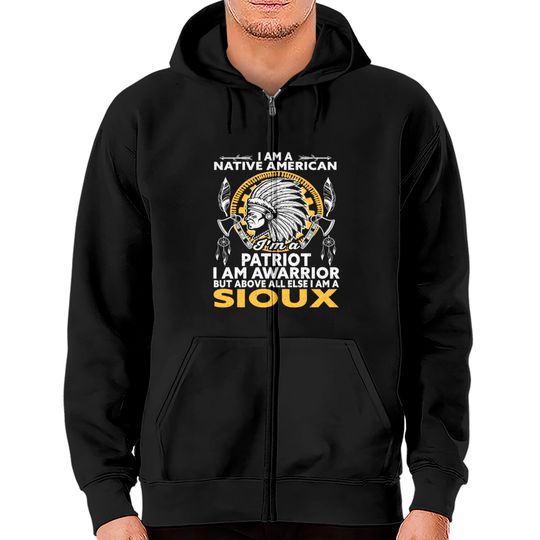 Discover Sioux Tribe Native American Indian America Zip Hoodies