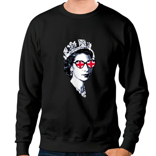 Discover Queen Elizabeth II UK Flag Heart Sunglasses - Queen Elizabeth Ii - Sweatshirts