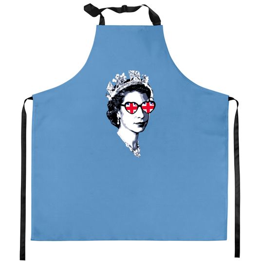 Discover Queen Elizabeth II UK Flag Heart Sunglasses - Queen Elizabeth Ii - Kitchen Aprons
