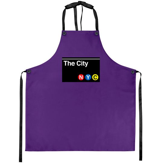 Discover The City Subway Sign - New York City - Aprons