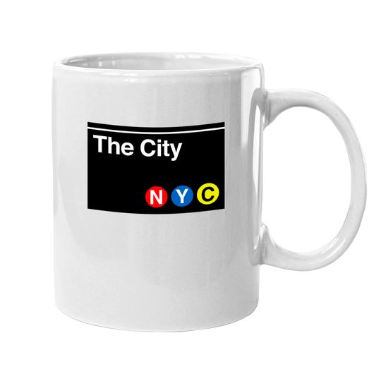 Discover The City Subway Sign - New York City - Mugs